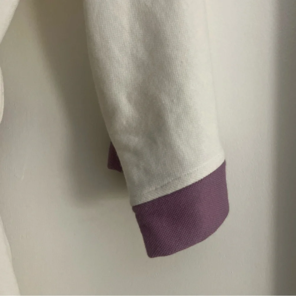 Lacoste Cream Robe with Lavender Trim - Picture 3 of 6